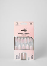 Load image into Gallery viewer, Nano® Barely French Pressed on Nails - 24pcs with Glue | Instant Gel-Like Shine, Chrome French Glossy Fake Nails Set

