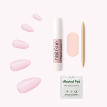 Load image into Gallery viewer, Nano® Barely Blush Pressed on Nails - 24pcs with Glue | Instant Gel-Like Shine, Soft Pink Glossy Fake Nails Set
