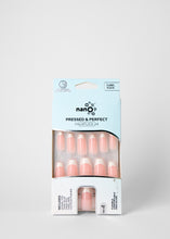 Load image into Gallery viewer, Nano® Blush French Edge Pressed on Nails - 24pcs with Glue | Instant Gel-Like Shine, Soft Pink French Glossy Fake Nails Set
