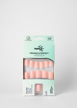 Load image into Gallery viewer, Nano® Blush Veil Pressed on Nails - 24pcs with Glue | Instant Gel-Like Shine, Soft Peachy-Pink Fake Nails Set
