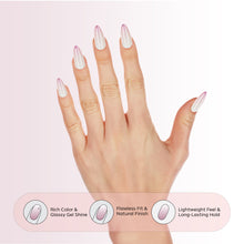 Load image into Gallery viewer, Nano® Blush Whisper Cateye Pressed on Nails - 24pcs with Glue | Instant Gel-Like Shine, Soft Pink Chrome Cat Eye Fake Nails Set
