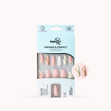 Load image into Gallery viewer, Nano® Blush Marble Luxe Pressed on Nails - 24pcs with Glue | Instant Gel-Like Shine, Pink &amp; White Marble Design Glossy Fake Nails Set