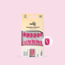 Load image into Gallery viewer, Nano® Blush Panther Stare Pressed on Nails - 24pcs with Glue | Instant Gel-Like Shine, Hot Pink Glossy Fake Nails Set
