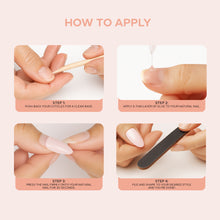 Load image into Gallery viewer, Nano® Blush Veil Pressed on Nails - 24pcs with Glue | Instant Gel-Like Shine, Soft Peachy-Pink Fake Nails Set