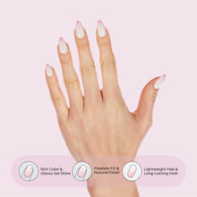 Load image into Gallery viewer, Nano® Blush Whisper Cateye Pressed on Nails - 24pcs with Glue | Instant Gel-Like Shine, Soft Pink Chrome Cat Eye Fake Nails Set