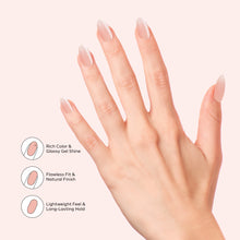 Load image into Gallery viewer, Nano® Ballet Slipper Pressed on Nails - 24pcs Self-Adhesive | Soft Pink Nude Finish, Glossy Natural Fake Nails Set
