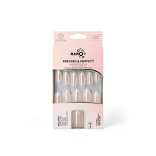 Load image into Gallery viewer, Nano® Barely French Pressed on Nails - 24pcs with Glue | Instant Gel-Like Shine, Chrome French Glossy Fake Nails Set