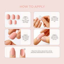 Load image into Gallery viewer, Nano® Blush Nude Pressed on Nails - 24pcs Self-Adhesive | Soft Pink Nude Finish, Natural Gloss Fake Nails Set
