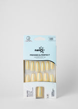 Load image into Gallery viewer, Nano® Chrome Golden Ember Pressed on Nails - 24pcs with Glue | Instant Gel-Like Shine, Gold Chrome Glossy Fake Nails Set
