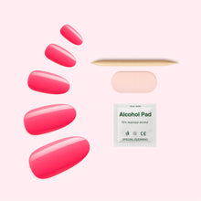 Load image into Gallery viewer, Nano® Candy Pink Pressed on Nails - 24pcs Self-Adhesive | Vibrant Glossy Pink Finish, Bright Fake Nails Set
