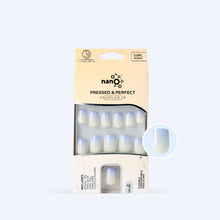 Load image into Gallery viewer, Nano® Cloud Whisper Pressed on Nails - 24pcs with Glue | Instant Gel-Like Shine, Soft Blue-White Ombre Fake Nails Set