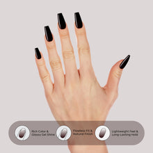 Load image into Gallery viewer, Nano® Crimson Noir Pressed on Nails - 24pcs with Glue | Instant Gel-Like Shine, Deep Burgundy Glossy Fake Nails Set