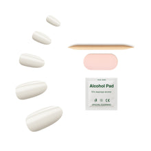 Load image into Gallery viewer, Nano® Crystal White Pressed on Nails - 24pcs Self-Adhesive | Instant Gel-Like Shine, Glossy White Fake Nails Set
