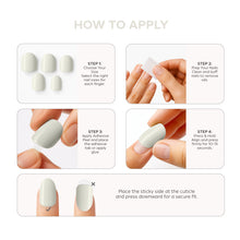 Load image into Gallery viewer, Nano® Crystal White Pressed on Nails - 24pcs Self-Adhesive | Instant Gel-Like Shine, Glossy White Fake Nails Set
