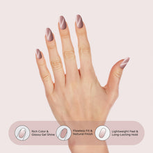 Load image into Gallery viewer, Nano® Emerald Panther Gaze Pressed on Nails - 24pcs with Glue | Instant Gel-Like Shine, Nude Pink Glossy Fake Nails Set