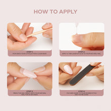 Load image into Gallery viewer, Nano® Emerald Panther Gaze Pressed on Nails - 24pcs with Glue | Instant Gel-Like Shine, Nude Pink Glossy Fake Nails Set