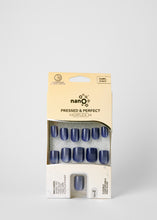 Load image into Gallery viewer, Nano® Galactic Meow CatEye Pressed on Nails - 24pcs with Glue | Instant Gel-Like Shine, Deep Blue Chrome Fake Nails Set
