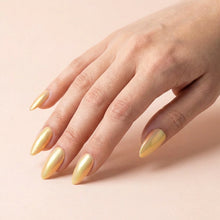 تحميل الصورة إلى عارض المعرض، Nano® Golden Mirage Pressed on Nails - 24pcs with Glue | Instant Gel-Like Shine, Iridescent Gold Fake Nails Set