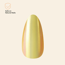 Load image into Gallery viewer, Nano® Golden Mirage Pressed on Nails - 24pcs with Glue | Instant Gel-Like Shine, Iridescent Gold Fake Nails Set
