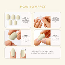 Load image into Gallery viewer, Nano® Ivory Glow Pressed on Nails - 24pcs Self-Adhesive | Soft Cream Finish, Glossy Nude Fake Nails Set
