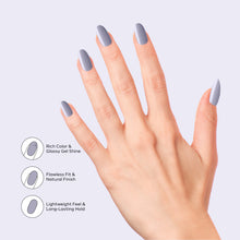 Load image into Gallery viewer, Nano® Lilac Mist Pressed on Nails - 24pcs Self-Adhesive | Soft Grey-Lilac Finish, Glossy Neutral Fake Nails Set
