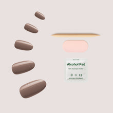 Load image into Gallery viewer, Nano® Mauve Muse Pressed on Nails - 24pcs Self-Adhesive | Soft Brown Mauve Finish, Glossy Natural Fake Nails Set
