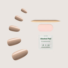 Load image into Gallery viewer, Nano® Moonlit Taupe Pressed on Nails - 24pcs Self-Adhesive | Soft Neutral Taupe Finish, Glossy Everyday Fake Nails Set
