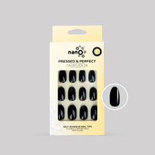 Load image into Gallery viewer, Nano® Onyx Shine Pressed on Nails - 24pcs Self-Adhesive | Jet Black Gloss Finish, Glossy Black Fake Nails Set
