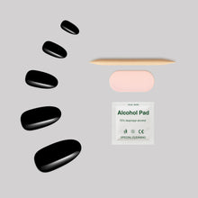 Load image into Gallery viewer, Nano® Onyx Shine Pressed on Nails - 24pcs Self-Adhesive | Jet Black Gloss Finish, Glossy Black Fake Nails Set
