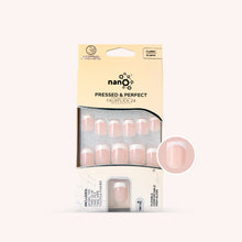 Load image into Gallery viewer, Nano® Parisian Whisper Pressed on Nails - 24pcs with Glue | Instant Gel-Like Shine, Soft Pink French Tip Fake Nails Set
