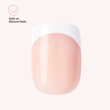Load image into Gallery viewer, Nano® Parisian Whisper Pressed on Nails - 24pcs with Glue | Instant Gel-Like Shine, Soft Pink French Tip Fake Nails Set