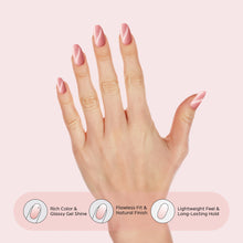 Load image into Gallery viewer, Nano® Peachy Gleam CatEye Pressed on Nails - 24pcs with Glue | Instant Gel-Like Shine, Peachy Pink Fake Nails Set