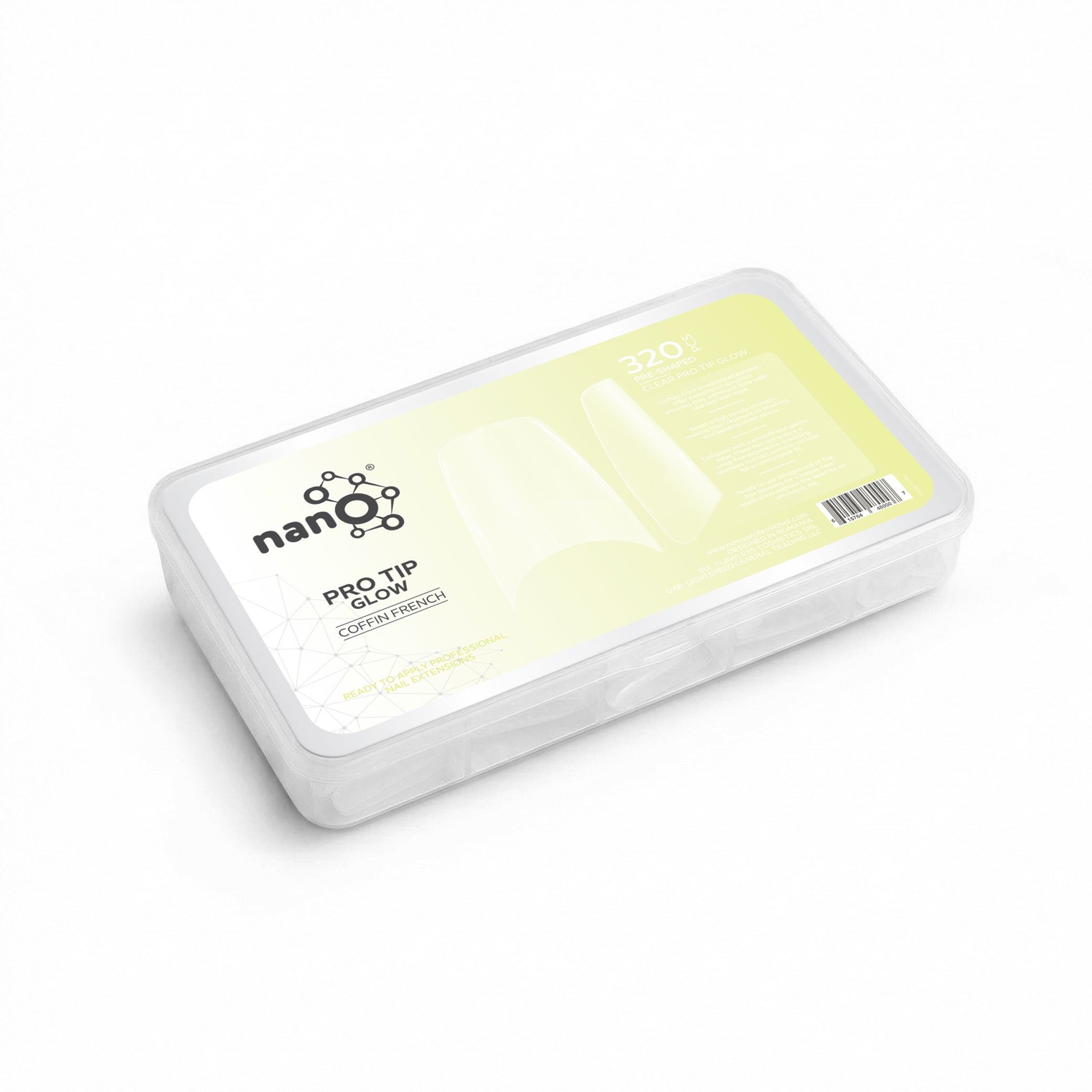 Pro Tip Glow Coffin French Clear Nail Tips (320Pcs)