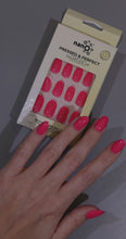 Load and play video in Gallery viewer, Nano® Candy Pink Pressed on Nails - 24pcs Self-Adhesive | Vibrant Glossy Pink Finish, Bright Fake Nails Set
