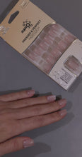 Load and play video in Gallery viewer, Nano® Celestial Blush Pressed on Nails - 24pcs with Glue | Instant Gel-Like Shine, Nude Beige Glossy Fake Nails Set
