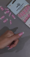 Load and play video in Gallery viewer, Nano® Blush Chrome French Pressed on Nails - 24pcs with Glue | Instant Gel-Like Shine, Pink Chrome French Fake Nails Set
