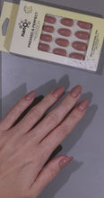 Load and play video in Gallery viewer, Nano® Mocha Mousse Pressed on Nails - 24pcs Self-Adhesive | Warm Brown Nude Finish, Glossy Neutral Fake Nails Set
