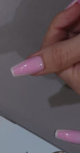 Load and play video in Gallery viewer, Nano® Soft Chic French Pressed on Nails - 24pcs with Glue | Instant Gel-Like Shine, Light Pink French Glossy Fake Nails Set
