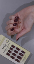 Load and play video in Gallery viewer, Nano® Merlot Magic Pressed on Nails - 24pcs Self-Adhesive | Deep Wine Red Finish, Glossy Burgundy Fake Nails Set
