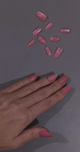 Load and play video in Gallery viewer, Nano® Peachy Gleam CatEye Pressed on Nails - 24pcs with Glue | Instant Gel-Like Shine, Peachy Pink Fake Nails Set
