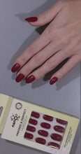 Load and play video in Gallery viewer, Nano® Crimson Crush Pressed on Nails - 24pcs Self-Adhesive | Deep Red Gloss Finish, Classic Red Fake Nails Set

