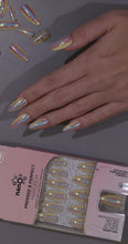 Load and play video in Gallery viewer, Nano® Golden Mirage Pressed on Nails - 24pcs with Glue | Instant Gel-Like Shine, Iridescent Gold Fake Nails Set
