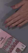 Load and play video in Gallery viewer, Nano® Emerald Panther Gaze Pressed on Nails - 24pcs with Glue | Instant Gel-Like Shine, Nude Pink Glossy Fake Nails Set
