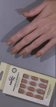 Load and play video in Gallery viewer, Nano® Toffee Glow Pressed on Nails - 24pcs Self-Adhesive | Warm Caramel Nude Finish, Glossy Natural Fake Nails Set
